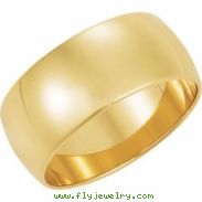 14K Yellow Gold Light Half Round Band