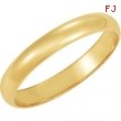 14K Yellow Gold Light Half Round Band