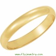 14K Yellow Gold Light Half Round Band