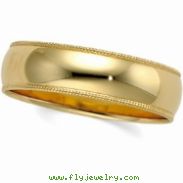 14K Yellow Gold Light Milgrain Band