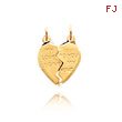 14K Yellow Gold Love Break-Apart Heart Charm