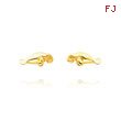 14K Yellow Gold Manatee Post Earrings