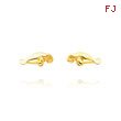 14K Yellow Gold Manatee Post Earrings