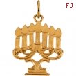 14K Yellow Gold Menorah Medal