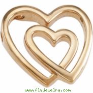 14K Yellow Gold Metal Fashion Heart Pendant