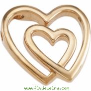 14K Yellow Gold Metal Fashion Heart Pendant