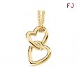 14K Yellow Gold Metal Fashion Heart Pendant