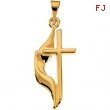 14K Yellow Gold Methodist Cross Pendant