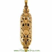 14K Yellow Gold Mezuzah Pendant