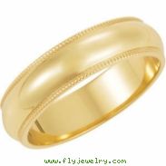 14K Yellow Gold Milgrain Band