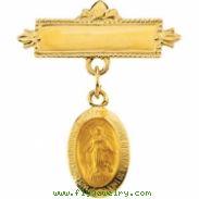 14K Yellow Gold Miraculous Baptismal Pin