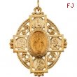 14K Yellow Gold Miraculous Cross Medal