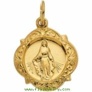 14K Yellow Gold Miraculous Medal