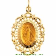 14K Yellow Gold Miraculous Medal