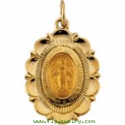 14K Yellow Gold Miraculous Medal