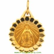 14K Yellow Gold Miraculous Medal