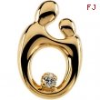 14K Yellow Gold Mother & Child Sm Diamond Pendant