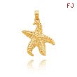 14K Yellow Gold Open-Backed Starfish Pendant