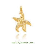 14K Yellow Gold Open-Backed Starfish Pendant
