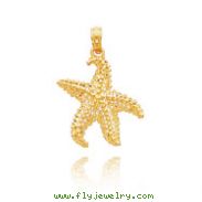 14K Yellow Gold Open-Backed Starfish Pendant