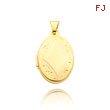 14K Yellow Gold Oval-Shaped Center Diamond Shape Locket