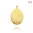 14K Yellow Gold Oval-Shaped Fancy Diamond-Cut Locket