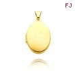 14K Yellow Gold Oval-Shaped Plain Polished Locket