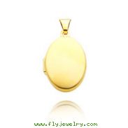 14K Yellow Gold Oval-Shaped Plain Polished Locket