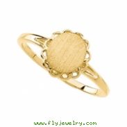 14K Yellow Gold Oval Signet Ring