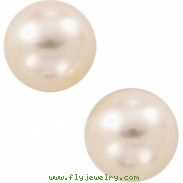 14K Yellow Gold Pair 06.50 To Panache Freshwater Round Cultured Pearl Earring