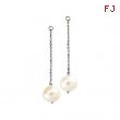 14K Yellow Gold Pair 09.00 - White Freshwater Circle Pearl Earring Jacket