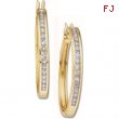 14K Yellow Gold Pair Diamond Hoop Earring