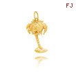 14K Yellow Gold Palm Tree Charm