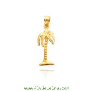 14K Yellow Gold Palm Tree Charm