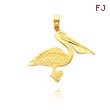 14K Yellow Gold Pelican Pendant