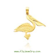 14K Yellow Gold Pelican Pendant