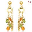 14K Yellow Gold Peridot & Yellow Topaz Dangle Earrings