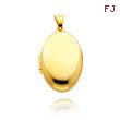 14K Yellow Gold Plain Domed Oval Locket