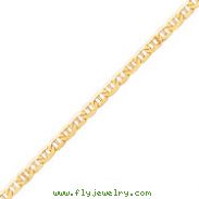 14K Yellow Gold Polished Anchor Link Anklet