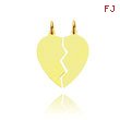 14K Yellow Gold Polished Break-Apart Heart Charm