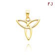 14K Yellow Gold Polished Celtic Angel Symbol Pendant