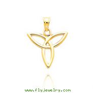 14K Yellow Gold Polished Celtic Angel Symbol Pendant