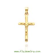 14K Yellow Gold Polished Crucifix Pendant