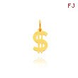 14K Yellow Gold Polished Dollar Sign Charm