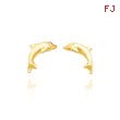 14K Yellow Gold Polished Dolphin Post Earrings