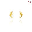 14K Yellow Gold Polished Dolphin Post Earrings