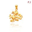 14K Yellow Gold Polished Dragon Charm