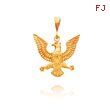 14K Yellow Gold Polished Eagle Charm