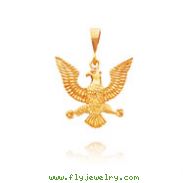 14K Yellow Gold Polished Eagle Charm