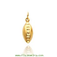 14K Yellow Gold Polished Football Charm